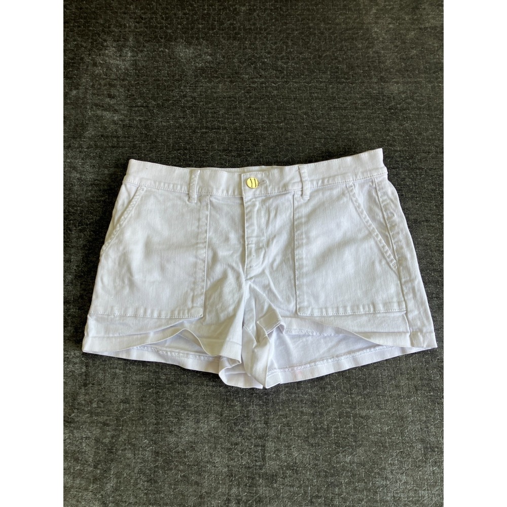 Ann Taylor Loft Made And Loved Shorts Women 6/28 White Cotton Beach Patch Pocket